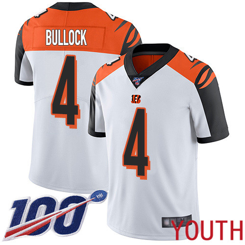 Cincinnati Bengals Limited White Youth Randy Bullock Road Jersey NFL Footballl 4 100th Season Vapor Untouchable